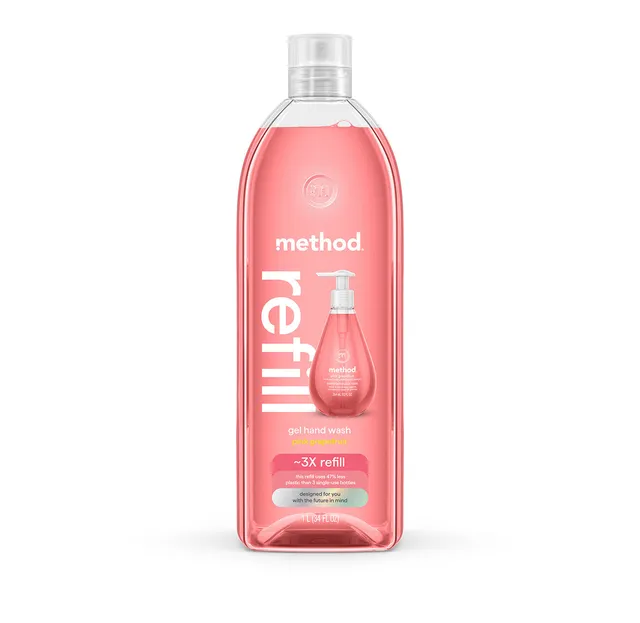 method-gel-hand-wash-refill-pink-grapefruit-34-fl-oz-fills-2-8-bottles image 1