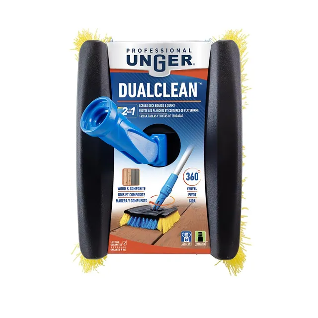 unger-professional-lock-on-wood-composite-deck-brush-with-dual-bristle-swivel-he image 1