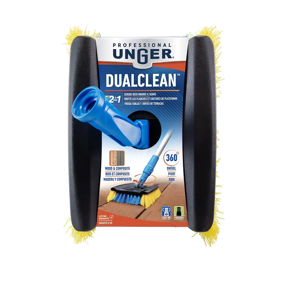 unger-professional-lock-on-wood-composite-deck-brush-with-dual-bristle-swivel-he image 1