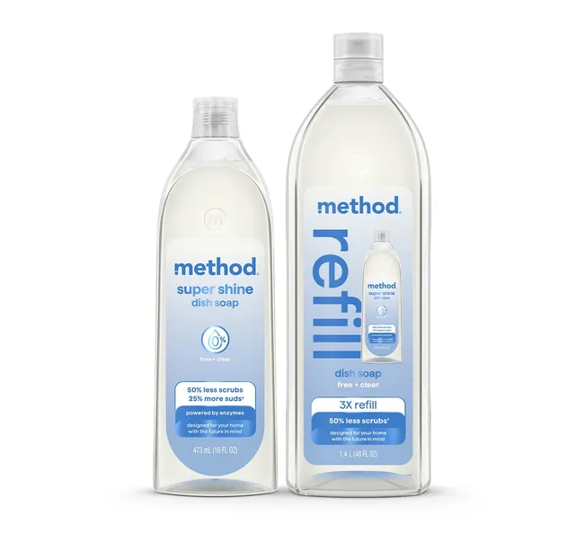 method-super-shine-liquid-dish-soap-starter-set-free-clear-64-fl-oz-1-x-16-oz-1- image 1