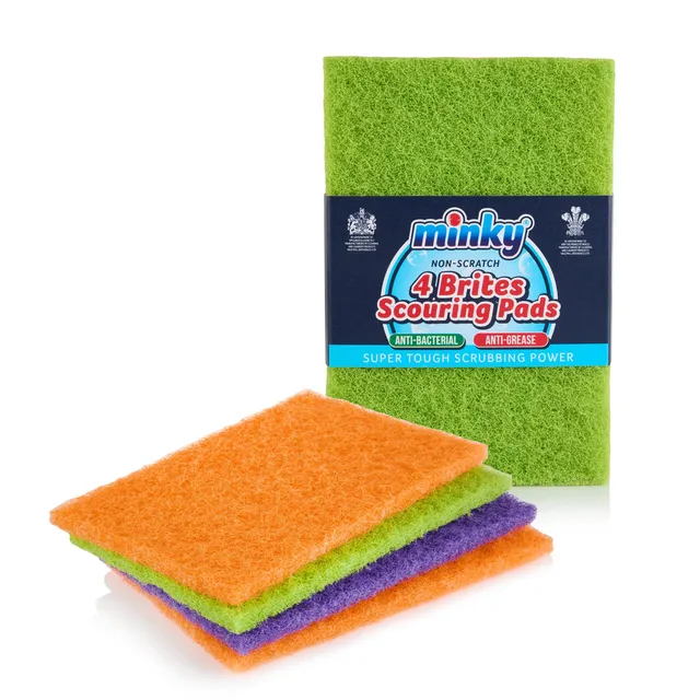 minky-4-brites-scouring-pads-non-scratch-anti-bacterial image 1