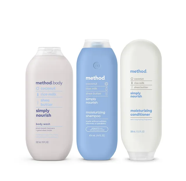 method-simply-nourish-shower-trio-45-5-oz-body-wash-shampoo-conditioner image 1