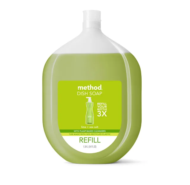 method-dish-soap-refill-lime-sea-salt-54-fl-oz-3x-concentrate image 1