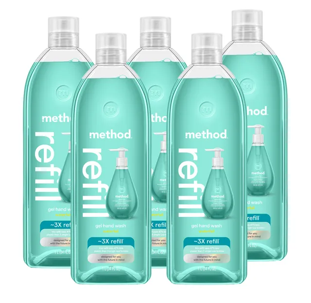 method-waterfall-gel-hand-wash-refill-5-count-bundle-5-x-34-oz image 1