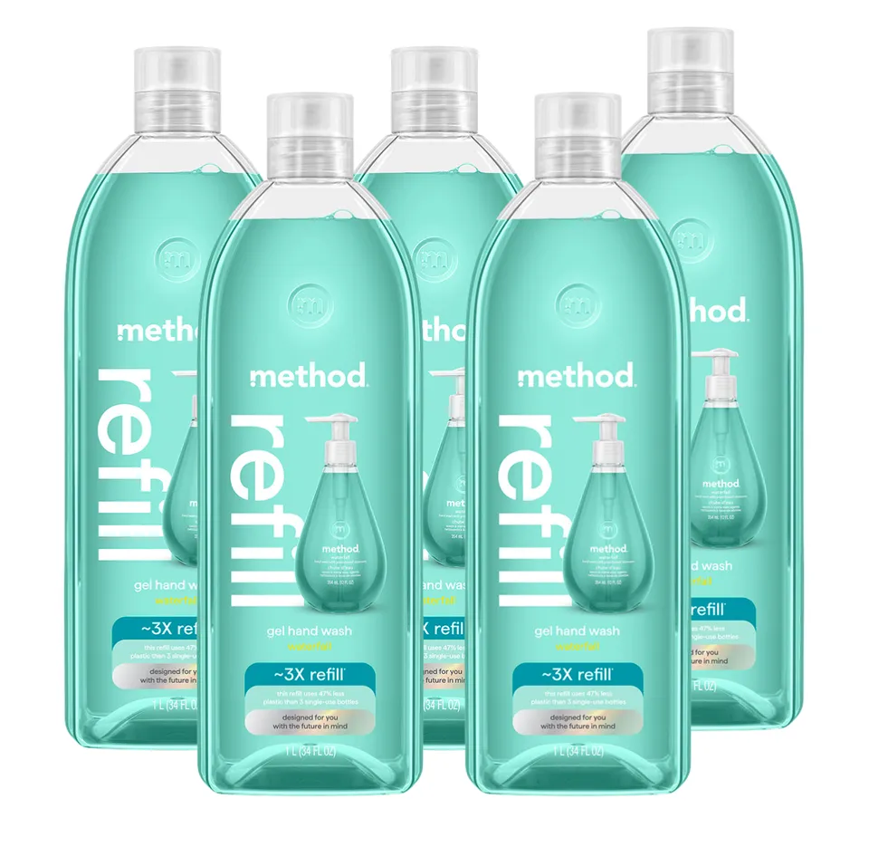 method-waterfall-gel-hand-wash-refill-5-count-bundle-5-x-34-oz image 1
