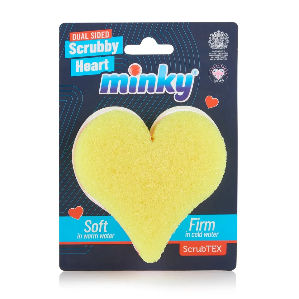 minky-scrubby-heart-dual-sided-scrubber-with-scrubtex image 1