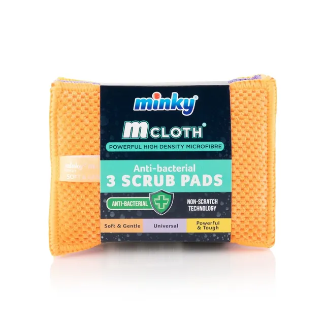 minky-mcloth-non-scratch-scrub-pads-pack-of-3-anti-bacterial-microfibre image 1