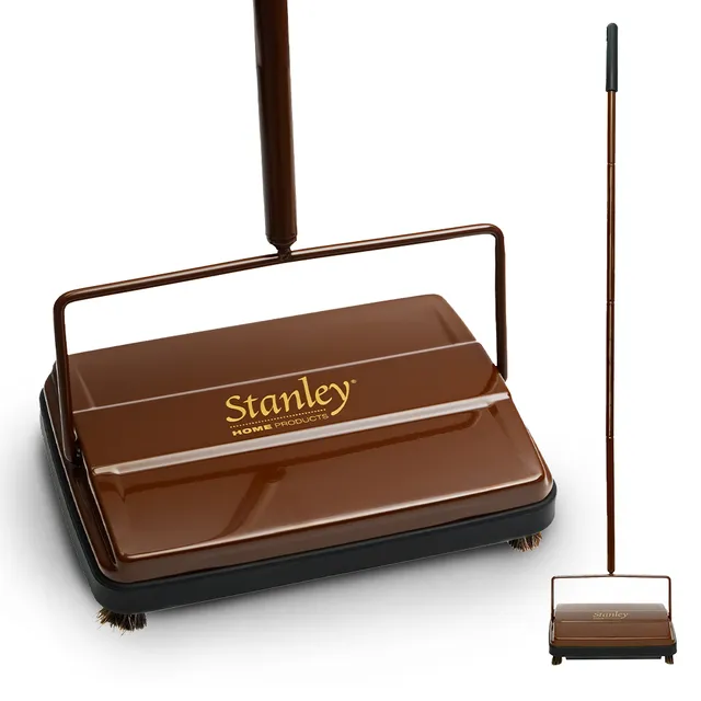 stanley-electrostatic-carpet-floor-sweeper-brown-cordless-manual image 1