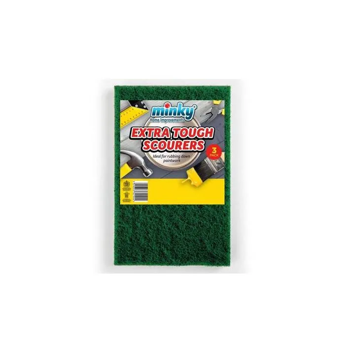 minky-extra-tough-paintwork-scourers-anti-bacterial-anti-grease-scouring-pads image 1