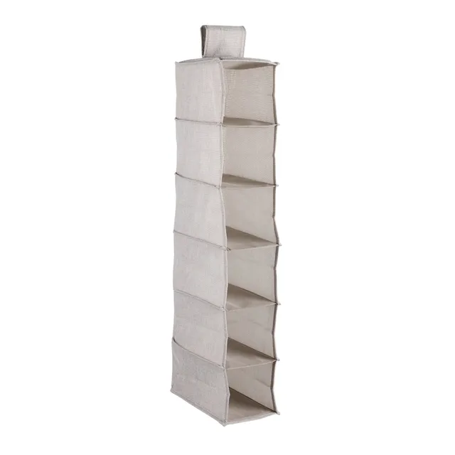 minky-narrow-hanging-organiser-6-pocket-wardrobe-accessory-with-velcro-fastening image 1
