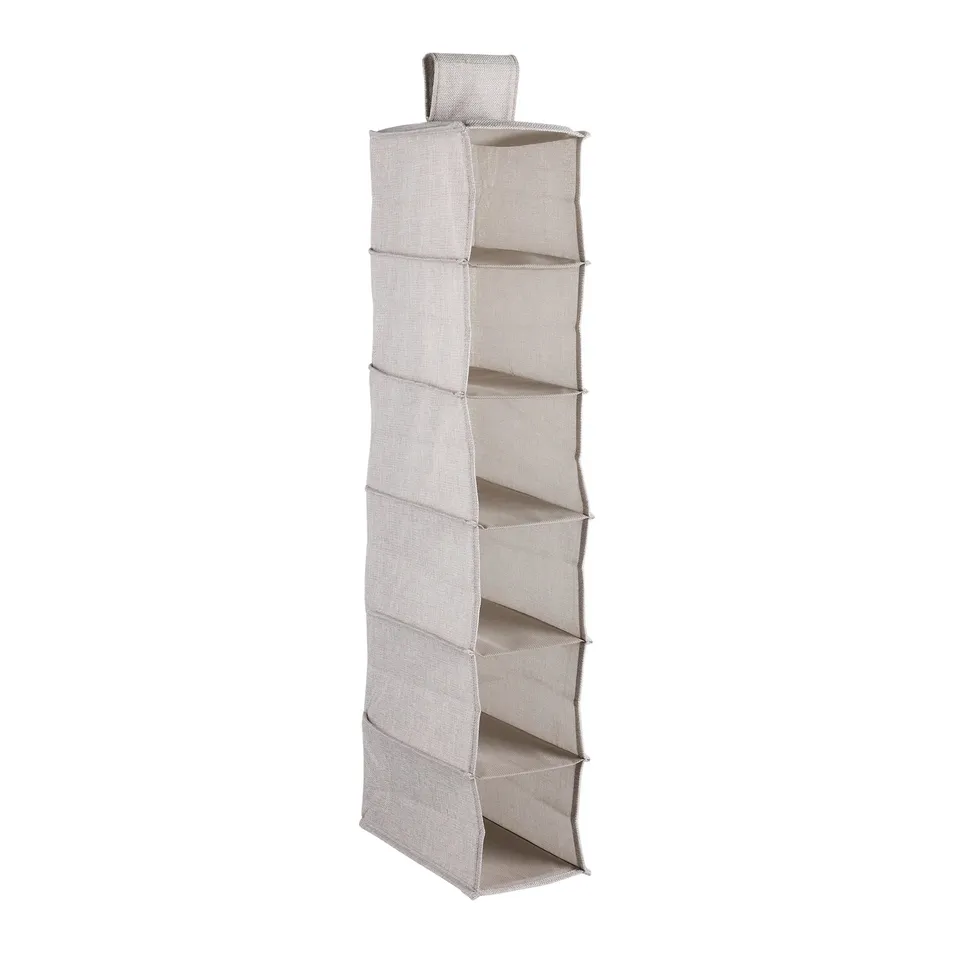 minky-narrow-hanging-organiser-6-pocket-wardrobe-accessory-with-velcro-fastening image 1