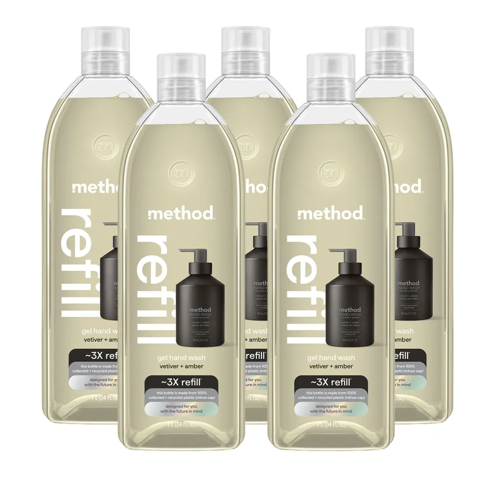method-vetiver-amber-gel-hand-wash-refill-5-count-bundle-170-fl-oz image 1
