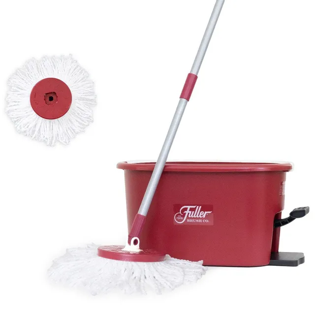 fuller-brush-spin-mop-bucket-system-with-2-microfiber-heads-hands-free-wringing image 1