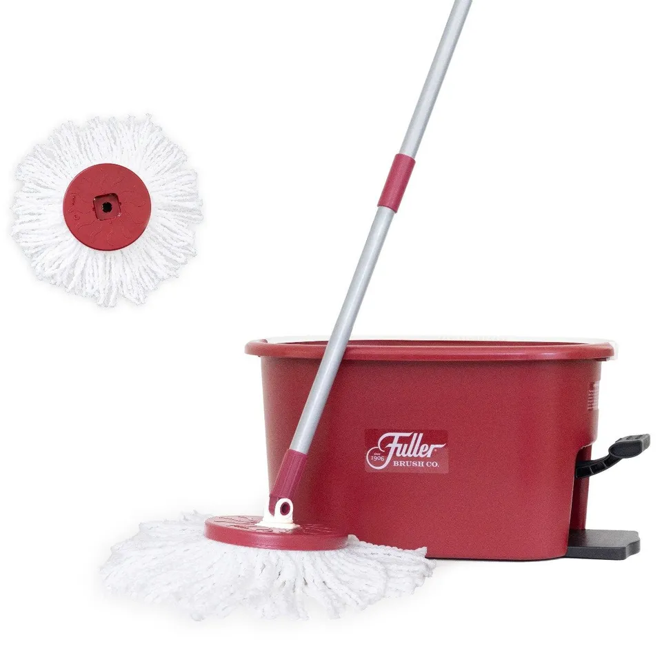 fuller-brush-spin-mop-bucket-system-with-2-microfiber-heads-hands-free-wringing image 1