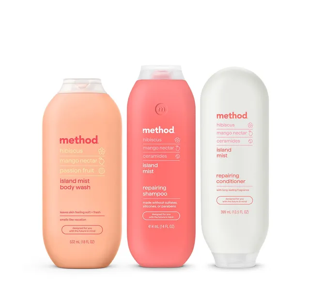 method-shower-trio-island-mist-body-wash-shampoo-conditioner-set-45-5-oz image 1