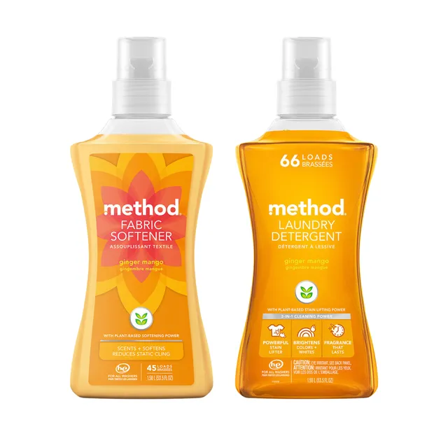 method-laundry-bundle-ginger-mango-107-fl-oz-detergent-fabric-softener image 1