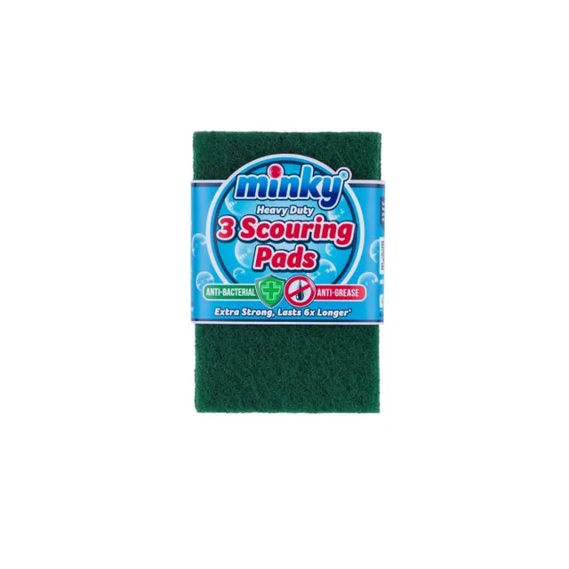 minky-extra-strong-scouring-pads-5-pack-anti-bacterial-6x-longer-lasting image 1
