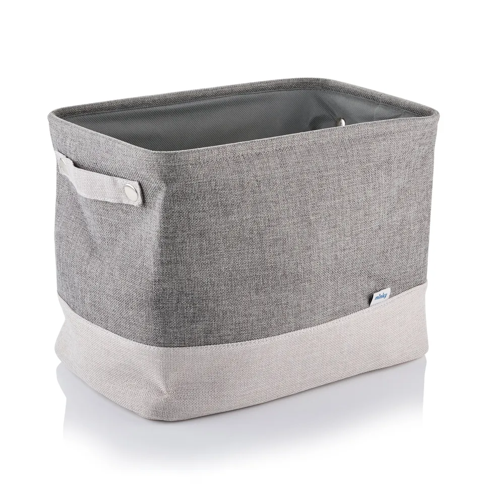 minky-small-fabric-laundry-basket-27l-collapsible-storage-bin-with-handles image 1