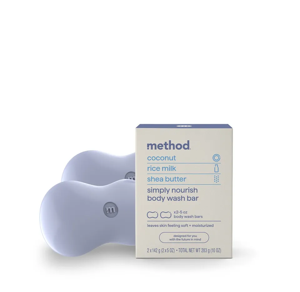 method-simply-nourish-bar-soap-coconut-rice-milk-shea-butter-2-bars-5-oz-each image 1