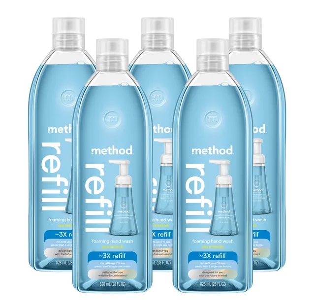 method-sea-minerals-foaming-hand-wash-refill-5-count-bundle-140-fl-oz image 1