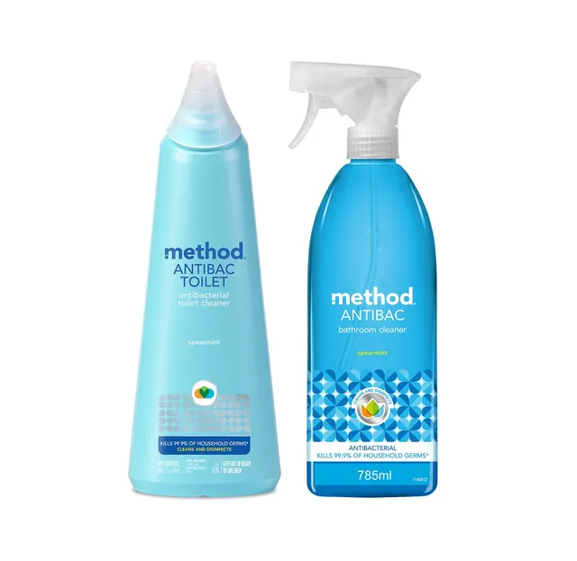 method-spearmint-antibacterial-bathroom-cleaning-duo-52-oz-28-oz-cleaner-24-oz-t image 1
