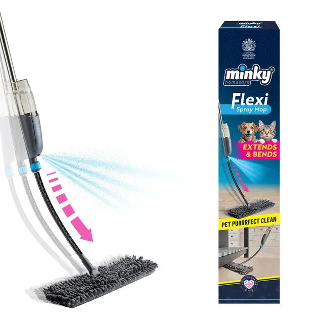 minky-flexi-spray-mop-extendable-bending-handle-dual-sided-microfibre-head-no-bu image 1