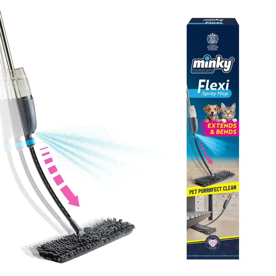 minky-flexi-spray-mop-extendable-bending-handle-dual-sided-microfibre-head-no-bu image 1