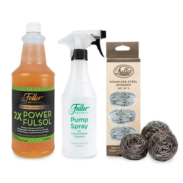 fuller-brush-2x-power-fulsol-fuller-spray-bottle-stainless-steel-scrubbers image 1