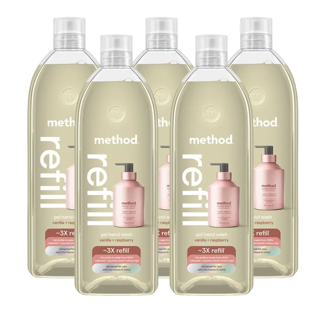 method-gel-hand-wash-refill-vanilla-raspberry-5-count-bundle-170-fl-oz-5-x-34-oz image 1