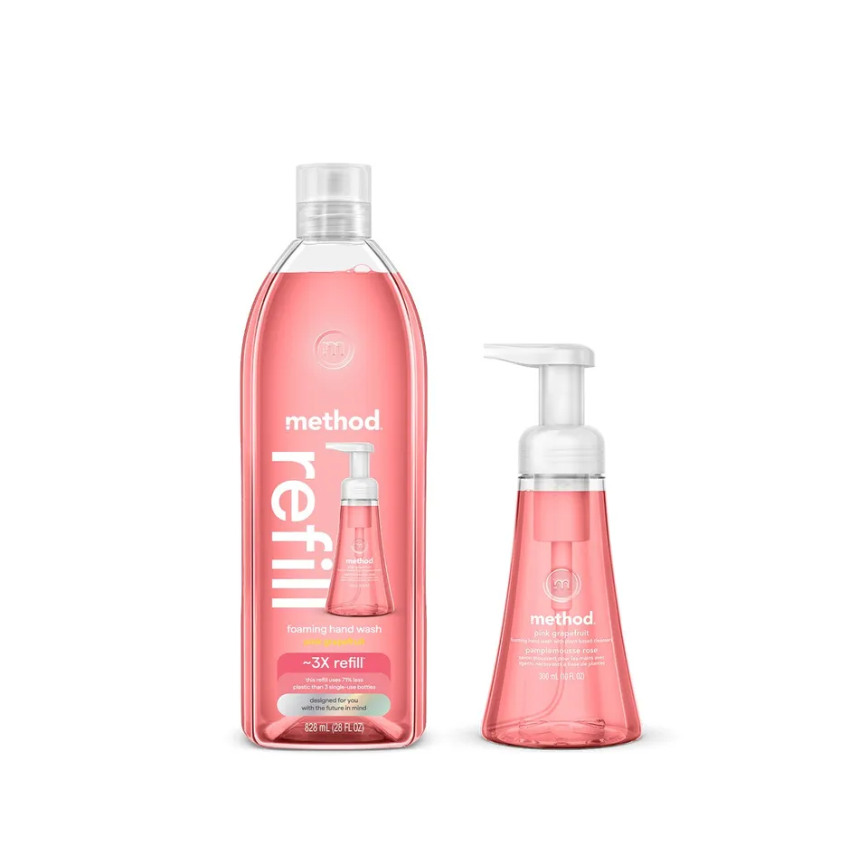 method-pink-grapefruit-foaming-hand-wash-starter-set-with-refill-38-oz-total image 1