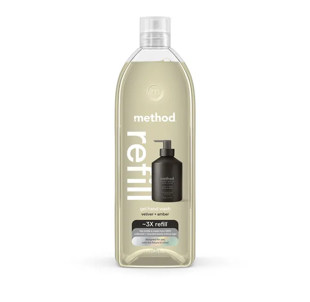method-gel-hand-wash-refill-vetiver-amber-34-fl-oz-fills-2-8-bottles image 1