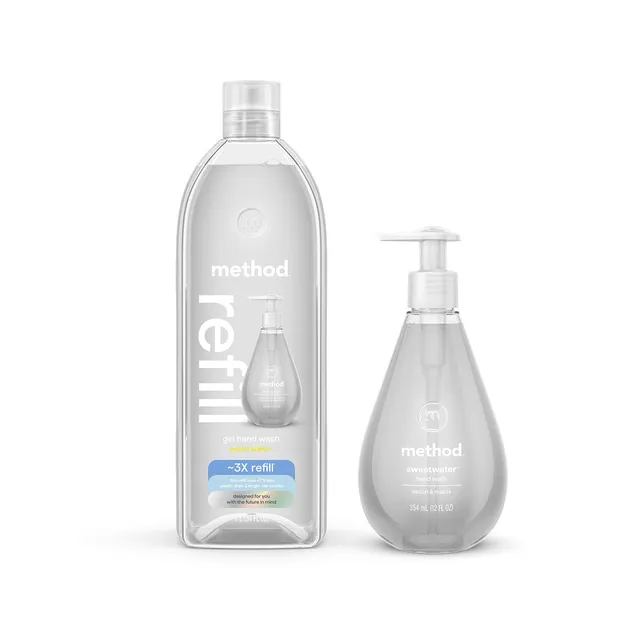 method-sweet-water-gel-handwash-starter-set-12-oz-34-oz-refill image 1