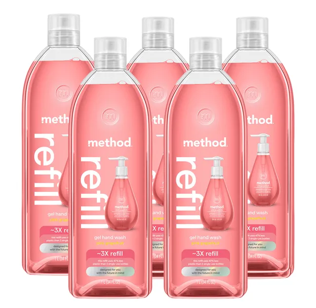 method-pink-grapefruit-gel-hand-wash-refill-5-count-bundle-170-fl-oz image 1