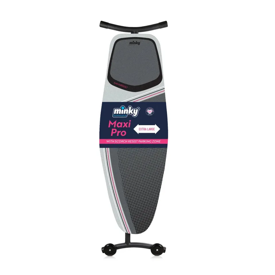 minky-maxipro-ironing-board-135x46cm-with-cotton-cover-ultra-cushioned-base-for- image 1