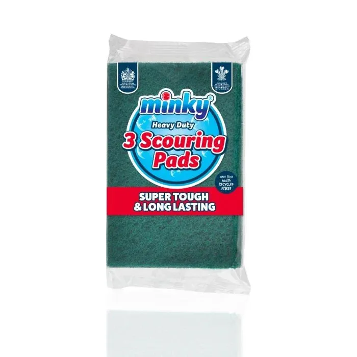 minky-scouring-pads-3-pack-heavy-duty-abrasive-fibers-for-tough-cleaning image 1
