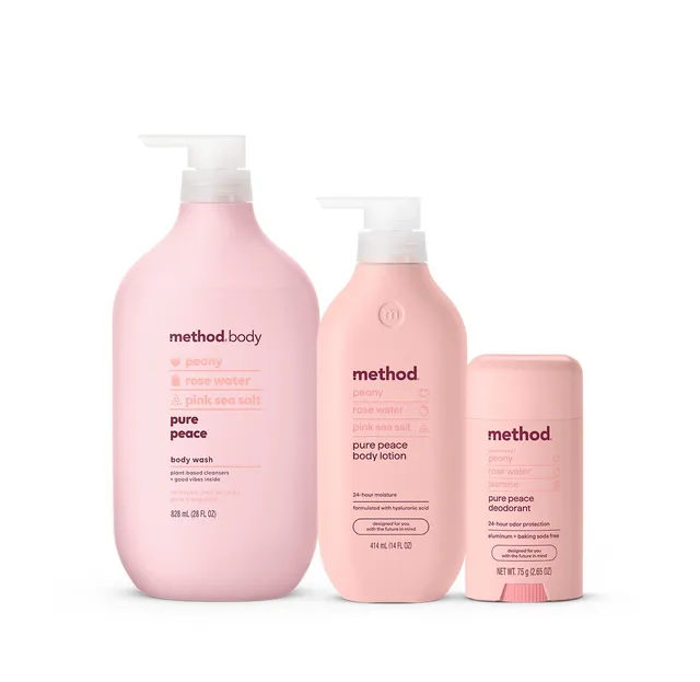 method-pure-peace-body-bundle-body-wash-lotion-deodorant-3-piece-set image 1