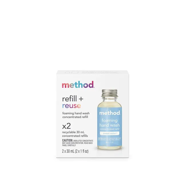 method-foaming-hand-wash-2-pack-concentrated-refill-sweet-water-2-x-1-fl-oz image 1