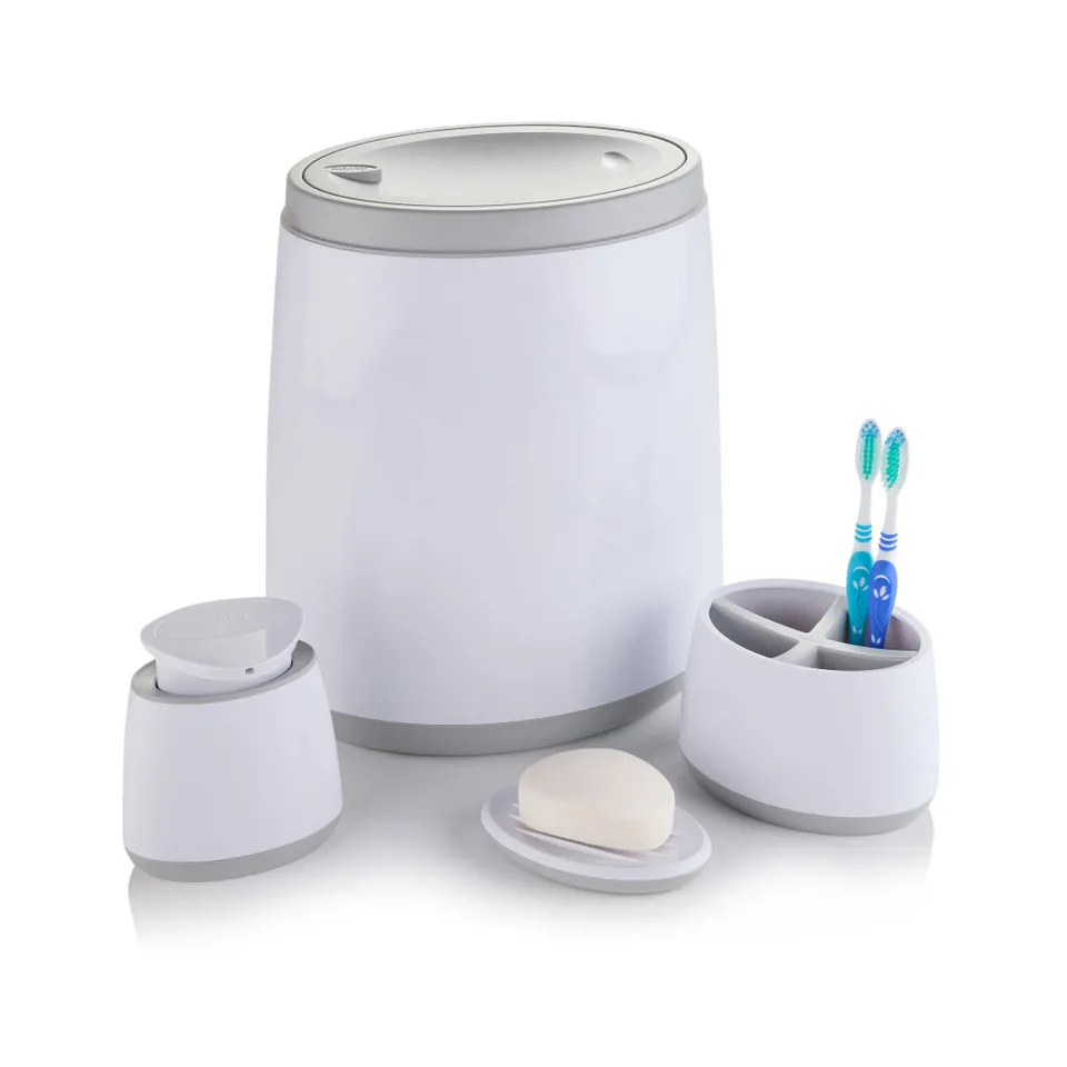 minky-bathroom-bin-bundle-with-swing-lid-8l-bin-caddy-soap-dish-dispenser image 1