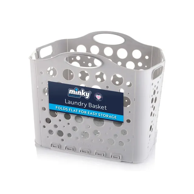 minky-flat-store-laundry-basket-34-litres-space-saving-folding-basket image 1