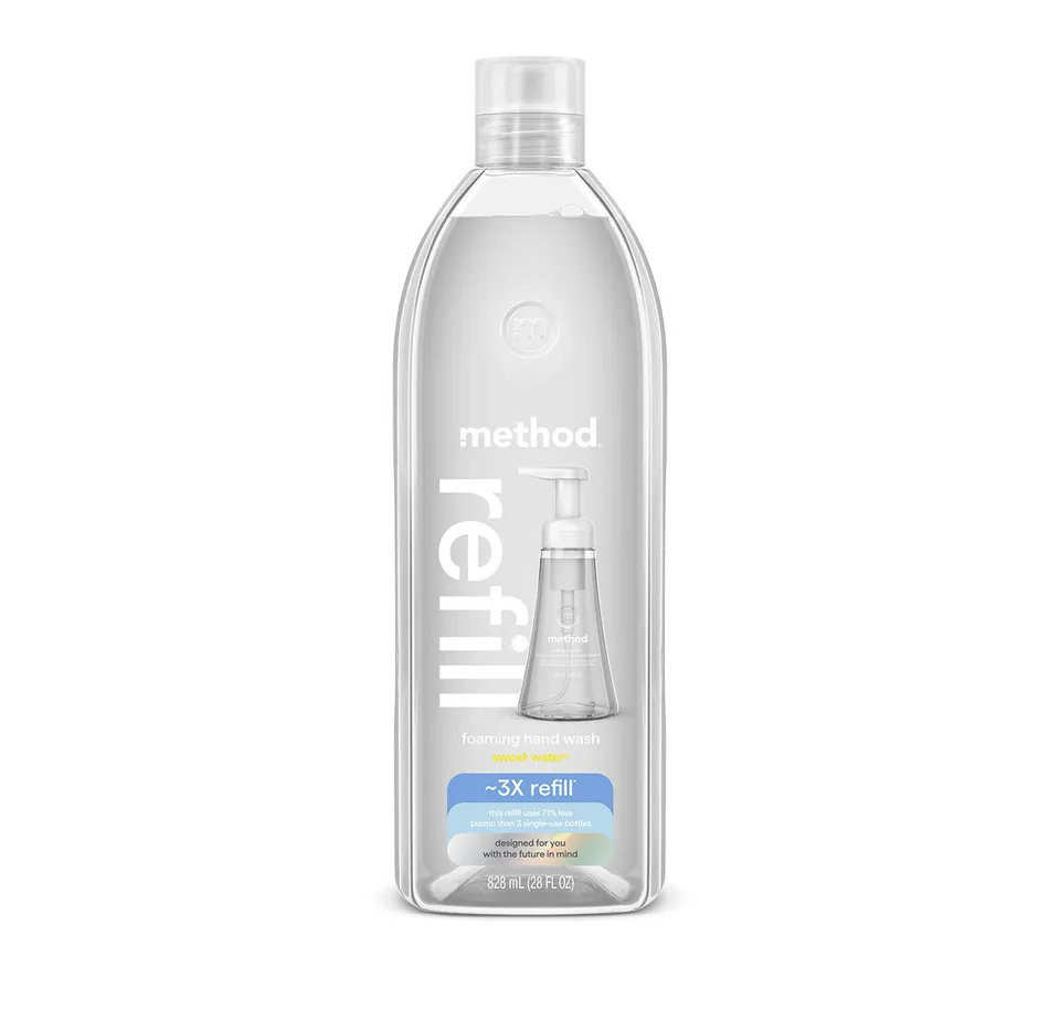 method-foaming-hand-wash-refill-sweet-water-scent-28-fl-oz-fills-2-8-bottles-eco image 1