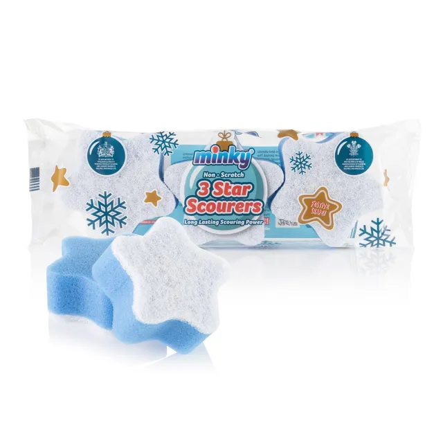 minky-non-scratch-star-scourers-3-pack-safe-for-non-stick-pans image 1