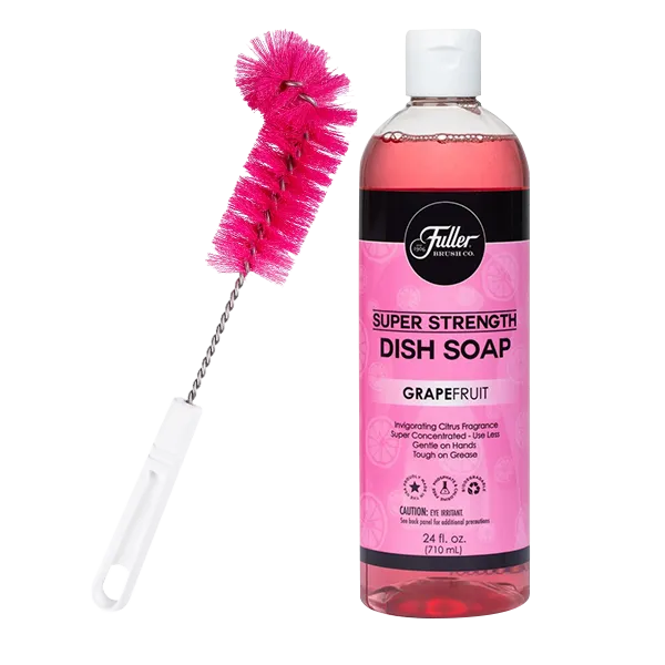fuller-brush-sports-bottle-brush-with-grapefruit-super-strength-dish-soap image 1
