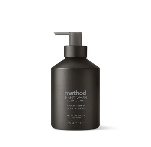 method-gel-hand-wash-vetiver-amber-12-fl-oz-refillable-aluminum-bottle image 1