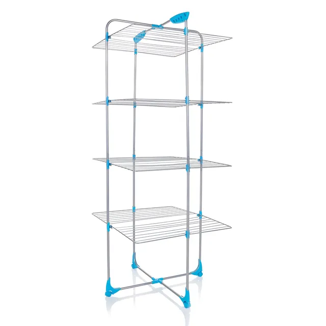 minky-40m-tower-clothes-airer-4-tier-foldable-with-corner-hangers image 1