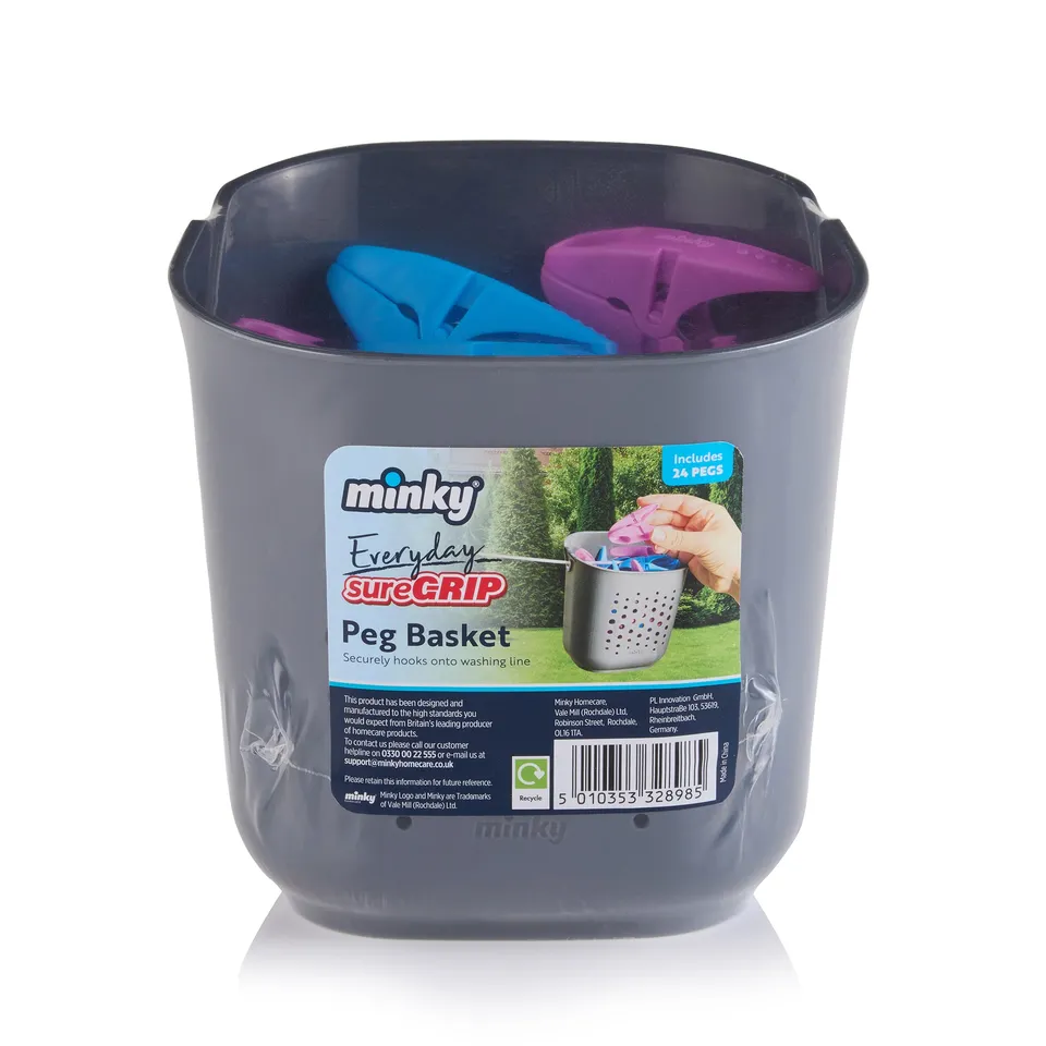 minky-everyday-suregrip-peg-basket-with-24-pegs image 1