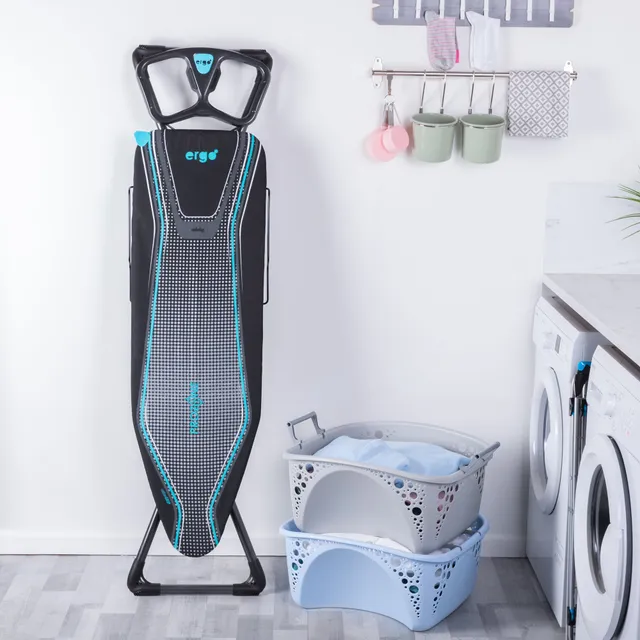 minky-ergo-plus-ironing-board-122-x-38-cm-heat-reflective-cover-blue image 1