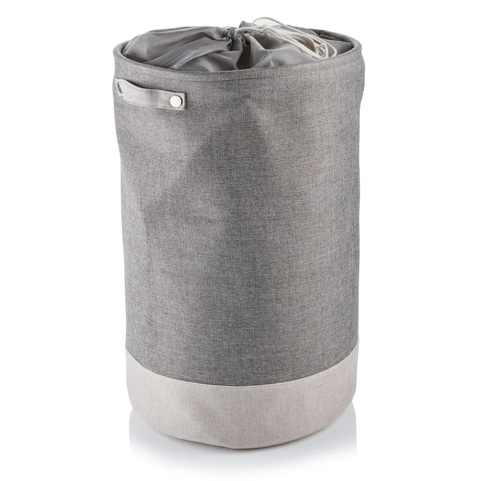 minky-86l-fabric-laundry-hamper-collapsible-storage-basket-with-drawstring image 1