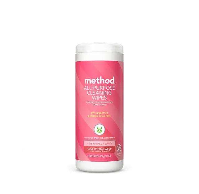 method-all-purpose-cleaning-wipes-pink-grapefruit-30-count image 1