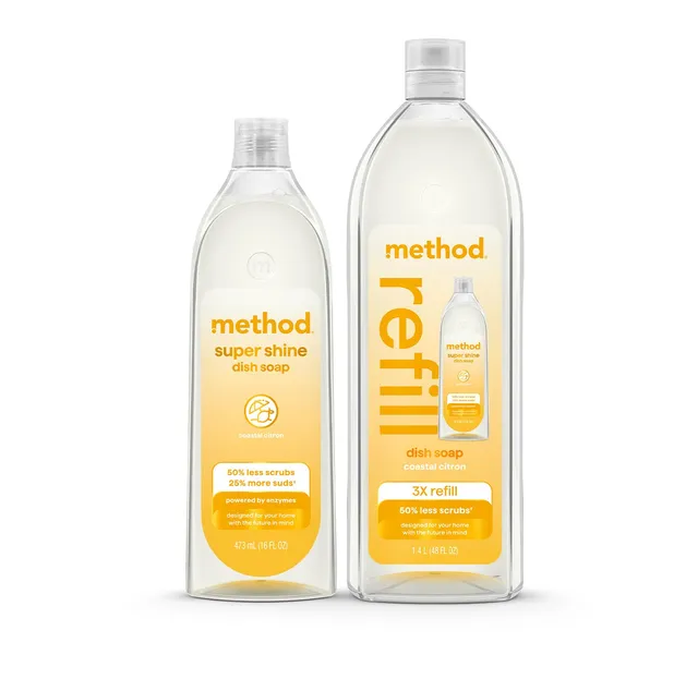 method-super-shine-liquid-dish-soap-starter-set-coastal-citron-64-fl-oz-16-oz-48 image 1