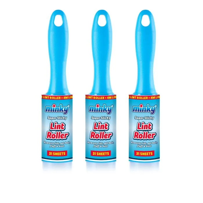 minky-lint-roller-3-pack-super-sticky-reusable image 1